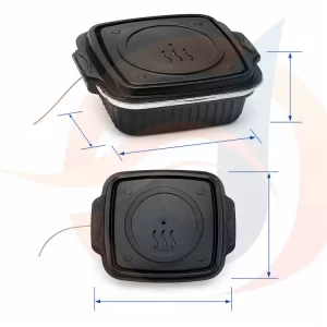 taille du récipient alimentaire auto-chauffant à ficelle